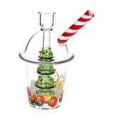 Pulsar Christmas Tree Glass Bubbler Pipe - 6" - Discreet Smoker